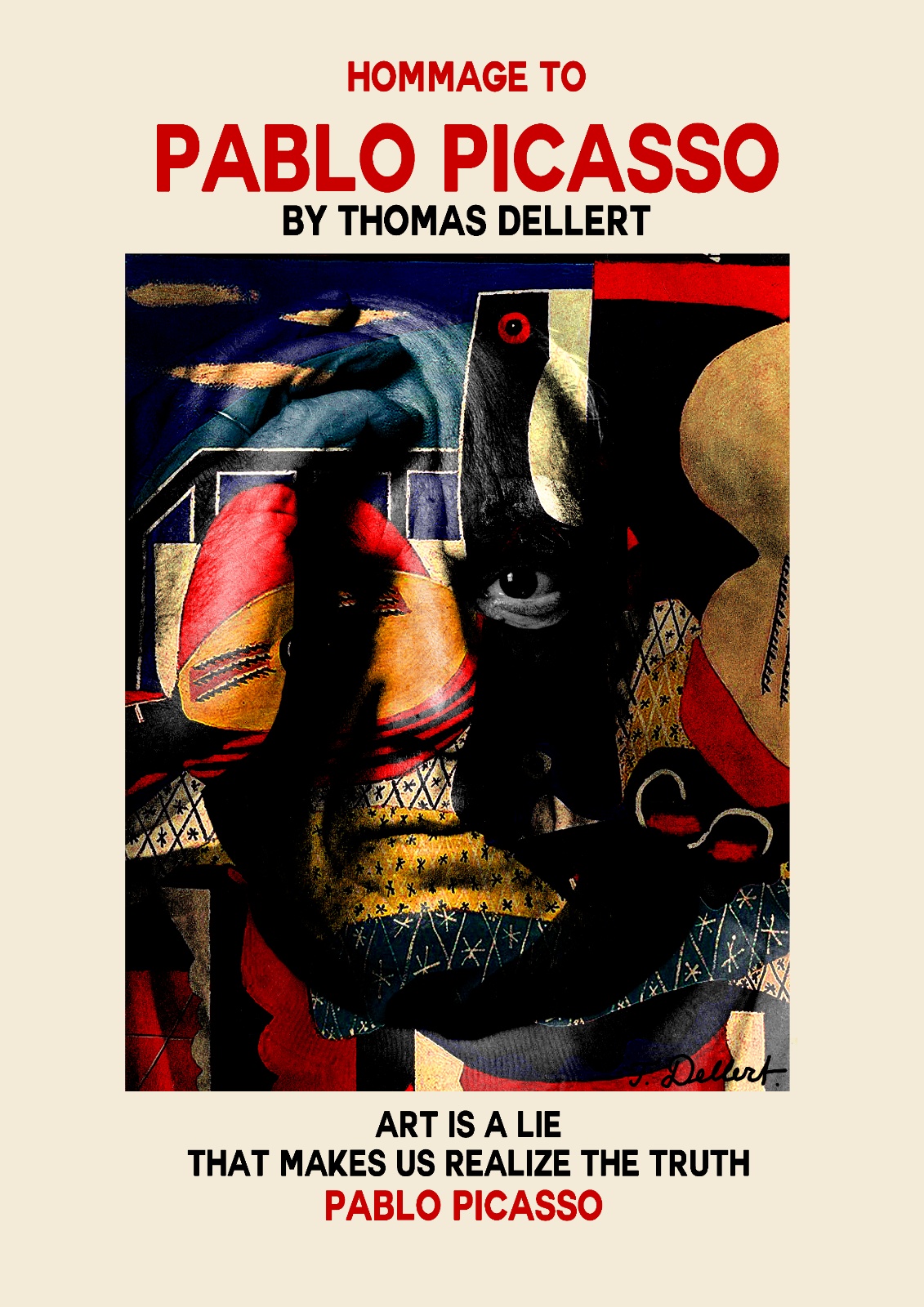 Pablo picasso by thomas dellert poster 